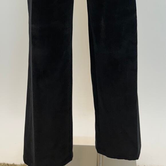 St. John Velvet High Rise Straight Leg Pants Black Cotton-Blend | Size 12 - Picture 9 of 12